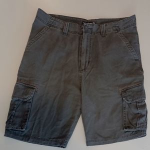 Quiksilver Cargo Shorts Men’s 34 All 100% Cotton Button Pockets Gray Grey